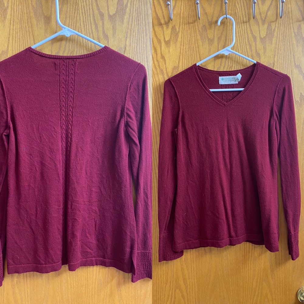 Deep red sweater